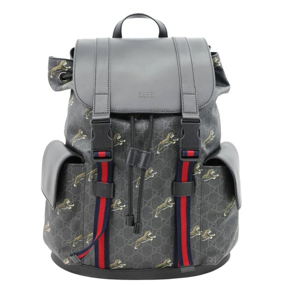 Gucci  GG Supreme Tiger Backpack Black 495563 main image 9